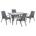ΣΕΤ ΤΡΑΠΕΖΑΡΙΑΣ 5ΤΜΧ HM10569.01 ΚΑΡΕΚΛΕΣ ΜΕ ΜΑΞΙΛΑΡΙ & ΤΡΑΠΕΖΙ 140X80 - ΓΚΡΙ
