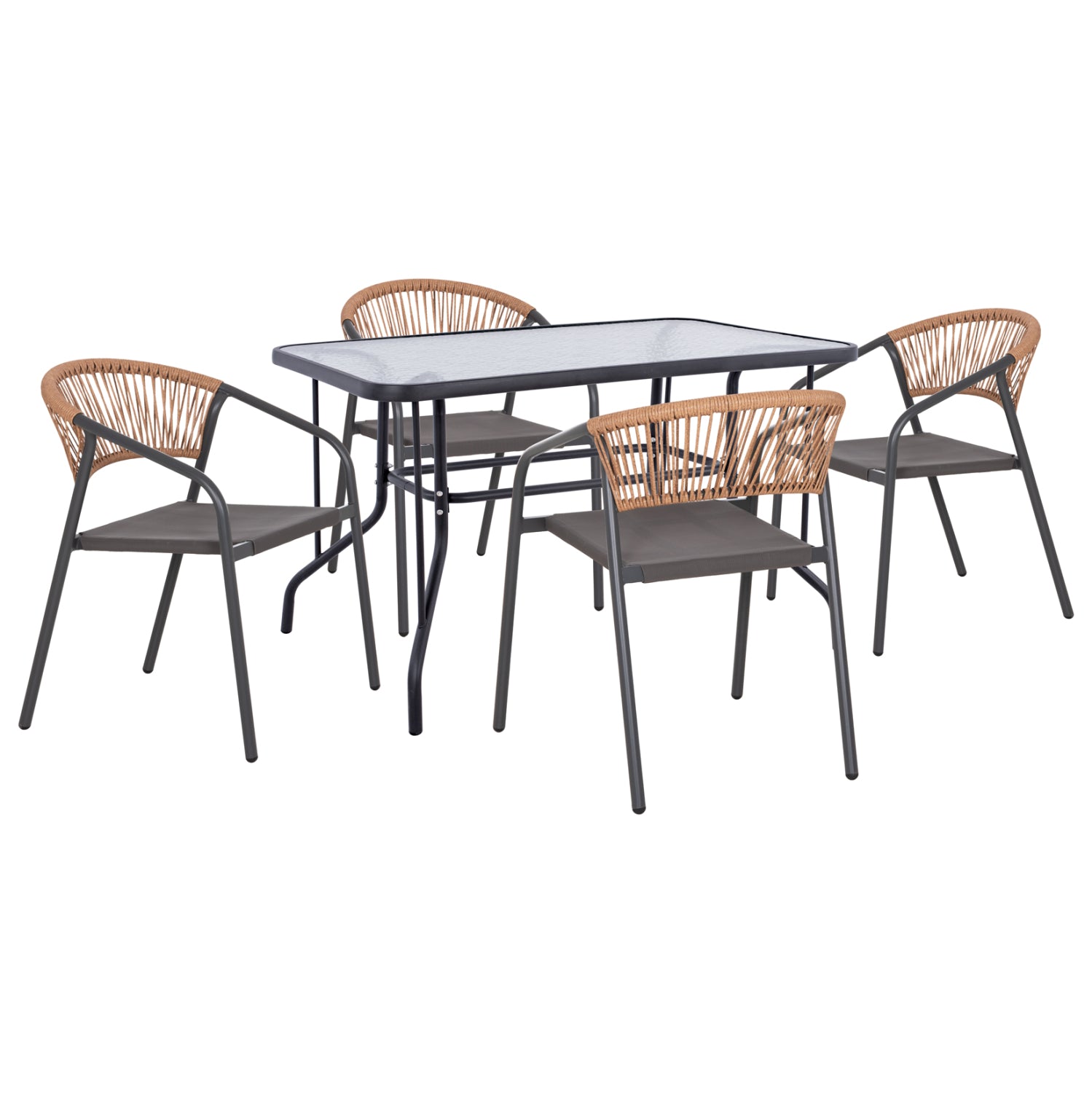 ΣΕΤ ΤΡΑΠΕΖΑΡΙΑΣ 5ΤΜΧ ADAM HM10727.01 ΚΑΡΕΚΛΕΣ ΜΕΤΑΛΛΙΚΕΣ & ΤΡΑΠΕΖΙ 110x60εκ ΓΚΡΙ