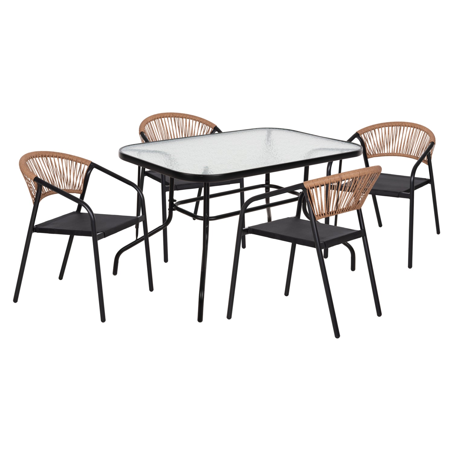 ΣΕΤ ΤΡΑΠΕΖΑΡΙΑΣ 5ΤΜΧ ADAM HM10859.03 ΚΑΡΕΚΛΕΣ ΜΕΤΑΛΛΙΚΕΣ & ΤΡΑΠΕΖΙ 120x70εκ ΜΑΥΡΟ