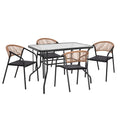 ΣΕΤ ΤΡΑΠΕΖΑΡΙΑΣ 5ΤΜΧ ADAM HM10727.03 ΚΑΡΕΚΛΕΣ ΜΕΤΑΛΛΙΚΕΣ & ΤΡΑΠΕΖΙ 110x60εκ ΜΑΥΡΟ