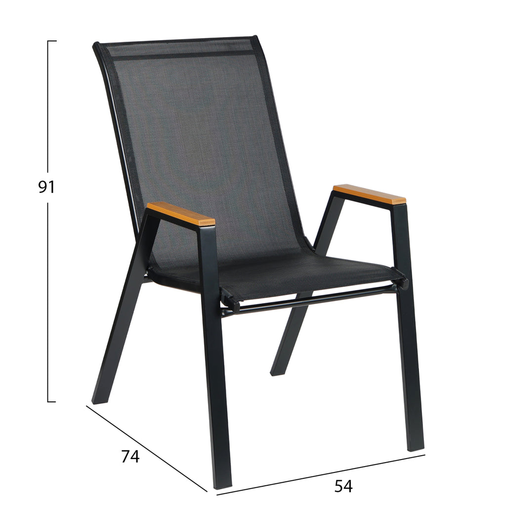 ΣΕΤ ΤΡΑΠΕΖΑΡΙΑΣ 5ΤΜΧ BRUNO HM10729.03 ΚΑΡΕΚΛΕΣ ΜΕΤΑΛΛΙΚΕΣ & ΤΡΑΠΕΖΙ 150x90εκ ΜΑΥΡΟ