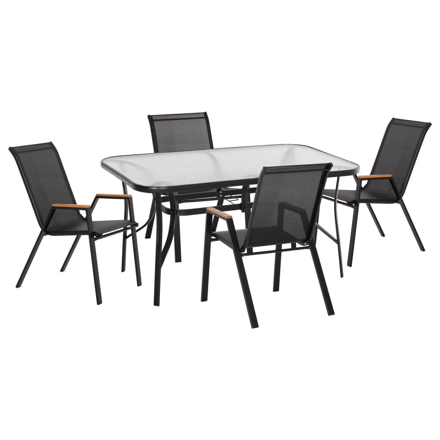ΣΕΤ ΤΡΑΠΕΖΑΡΙΑΣ 5ΤΜΧ BRUNO HM10729.03 ΚΑΡΕΚΛΕΣ ΜΕΤΑΛΛΙΚΕΣ & ΤΡΑΠΕΖΙ 150x90εκ ΜΑΥΡΟ