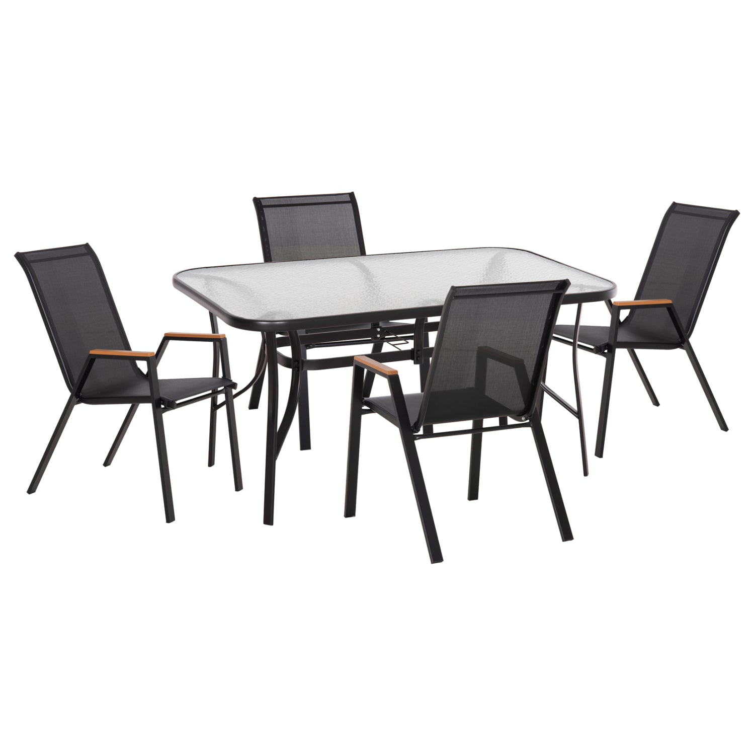 ΣΕΤ ΤΡΑΠΕΖΑΡΙΑΣ 5ΤΜΧ BRUNO HM10729.03 ΚΑΡΕΚΛΕΣ ΜΕΤΑΛΛΙΚΕΣ & ΤΡΑΠΕΖΙ 150x90εκ ΜΑΥΡΟ