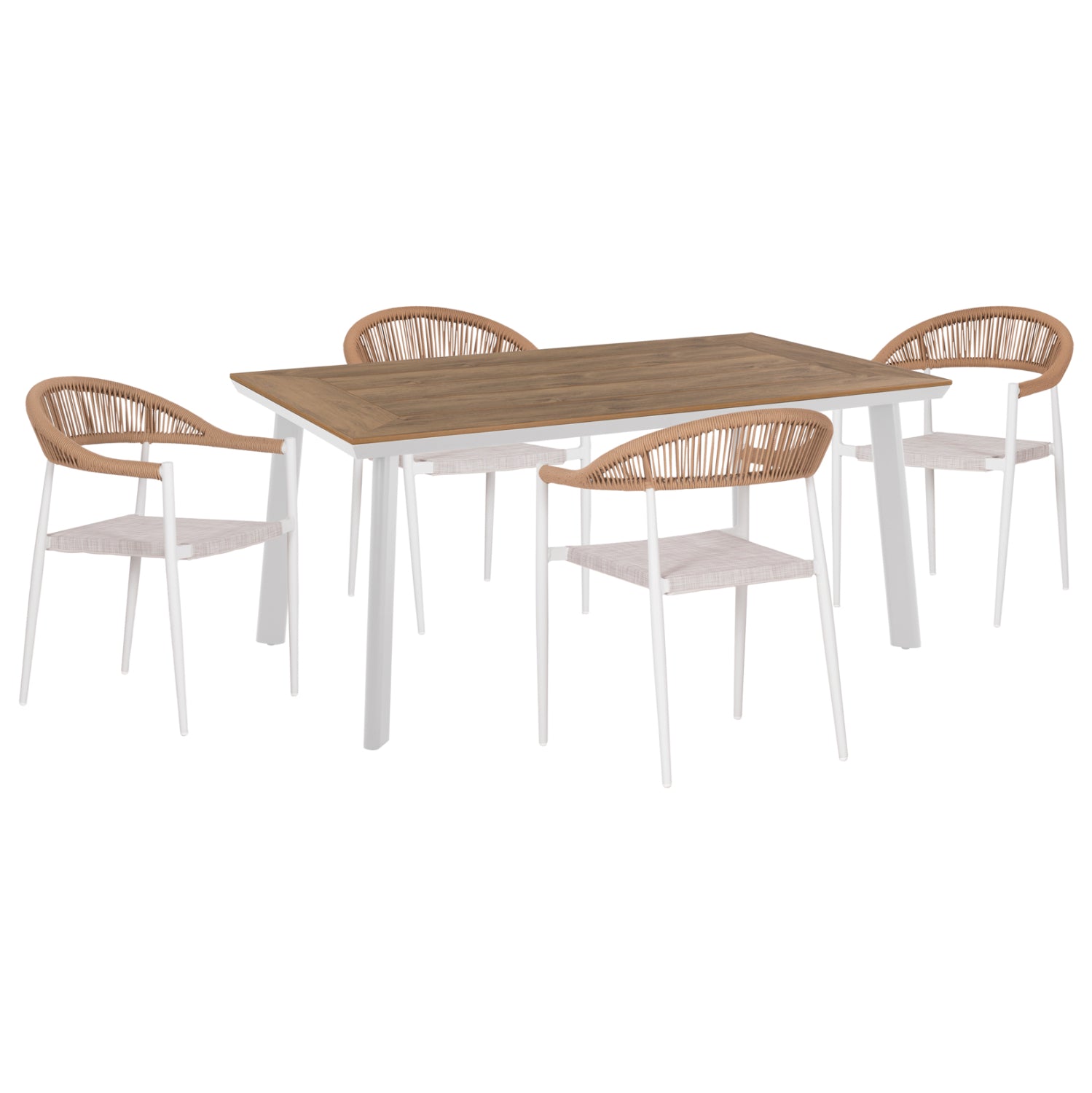 ΣΕΤ ΤΡΑΠΕΖΑΡΙΑΣ 5ΤΜΧ BERG HM10823.01 ΑΛΟΥΜΙΝΙΟ-POLYWOOD-TEXTILENE---ΛΕΥΚΟ