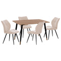 ΣΕΤ ΤΡΑΠΕΖΑΡΙΑΣ 5ΤΜΧ GAFF HM10847.02 MDF TOP ΦΥΣΙΚΟ--ΥΦΑΣΜΑ ΜΠΕΖ & ΜΕΤΑΛΛΟ ΜΑΥΡΟ
