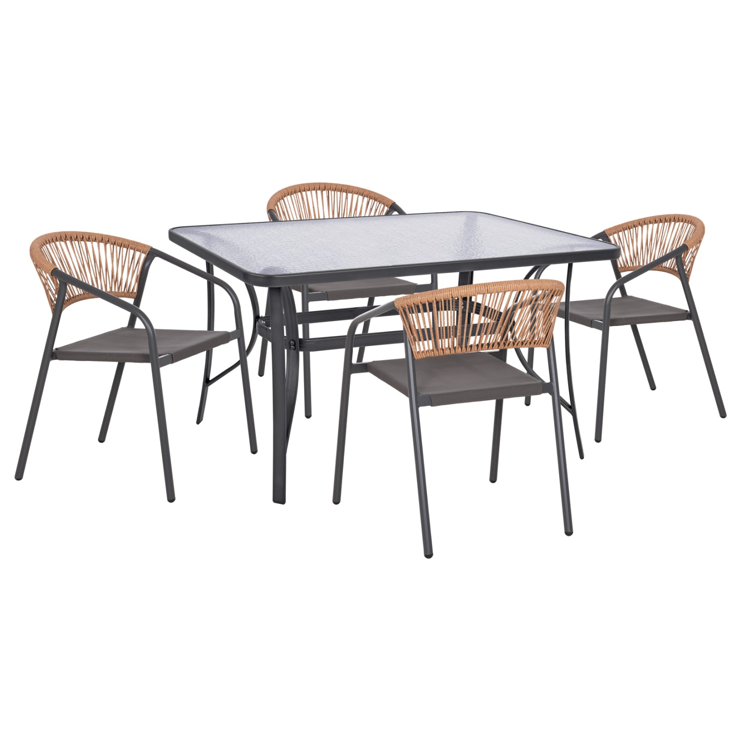 ΣΕΤ ΤΡΑΠΕΖΑΡΙΑΣ 5ΤΜΧ BRUNO HM10860.01 ΚΑΡΕΚΛΕΣ ΜΕΤΑΛΛΙΚΕΣ & ΤΡΑΠΕΖΙ 140x80εκ ΓΚΡΙ