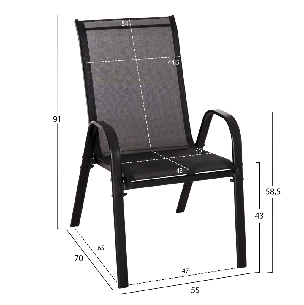 ΣΕΤ ΤΡΑΠΕΖΑΡΙΑΣ 5ΤΜΧ ADAM HM10896.03 ΤΡΑΠΕΖΙ 120x70εκ & 4 ΠΟΛΥΘΡΟΝΕΣ--ΜΑΥΡΟ
