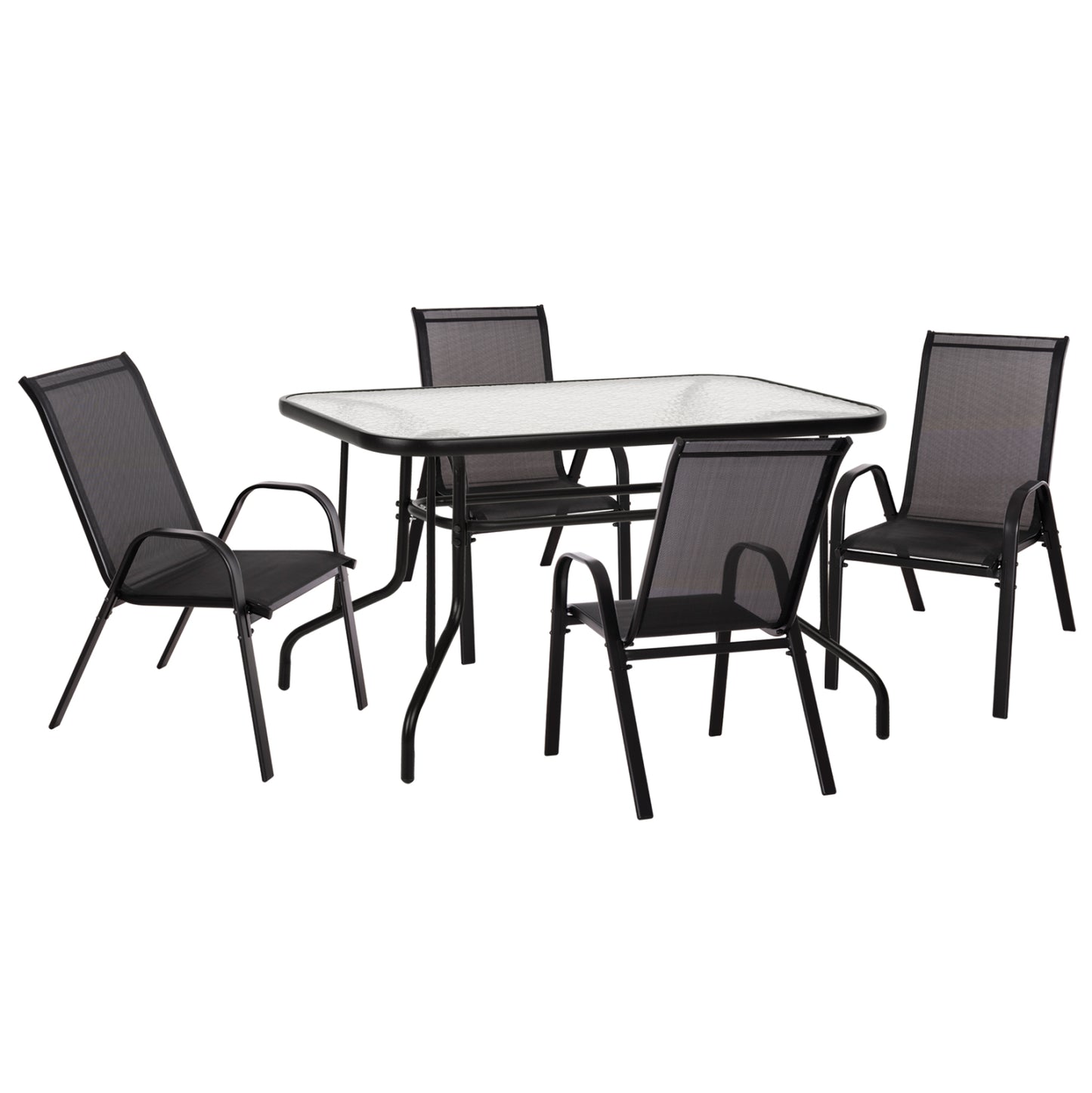 ΣΕΤ ΤΡΑΠΕΖΑΡΙΑΣ 5ΤΜΧ ADAM HM10896.03 ΤΡΑΠΕΖΙ 120x70εκ & 4 ΠΟΛΥΘΡΟΝΕΣ--ΜΑΥΡΟ