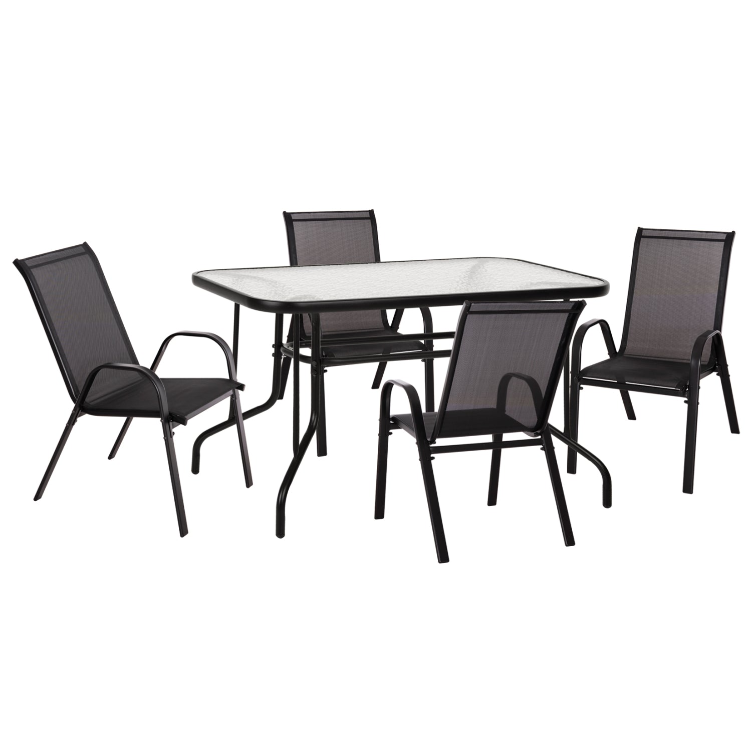 ΣΕΤ ΤΡΑΠΕΖΑΡΙΑΣ 5ΤΜΧ ADAM HM10896.03 ΤΡΑΠΕΖΙ 120x70εκ & 4 ΠΟΛΥΘΡΟΝΕΣ--ΜΑΥΡΟ