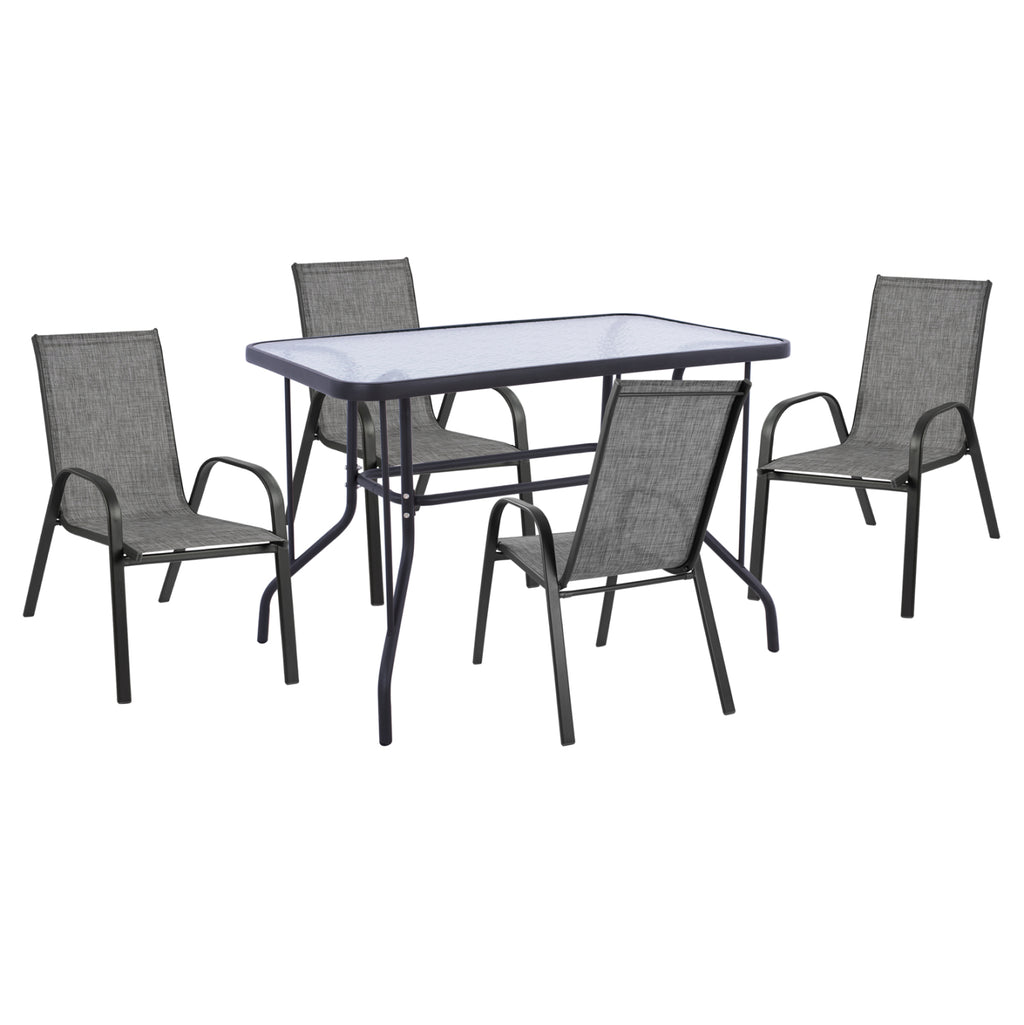 ΣΕΤ ΤΡΑΠΕΖΑΡΙΑΣ 5ΤΜΧ ADAM HM10897.01 ΤΡΑΠΕΖΙ 110x60εκ & 4 ΠΟΛΥΘΡΟΝΕΣ--ΓΚΡΙ