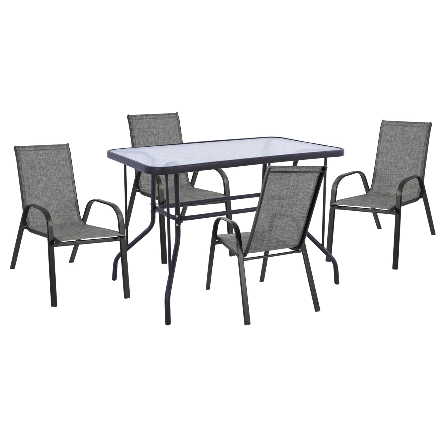 ΣΕΤ ΤΡΑΠΕΖΑΡΙΑΣ 5ΤΜΧ ADAM HM10897.01 ΤΡΑΠΕΖΙ 110x60εκ & 4 ΠΟΛΥΘΡΟΝΕΣ--ΓΚΡΙ