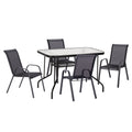 ΣΕΤ ΤΡΑΠΕΖΑΡΙΑΣ 5ΤΜΧ ADAM HM10897.03 ΤΡΑΠΕΖΙ 110x60εκ & 4 ΠΟΛΥΘΡΟΝΕΣ--ΜΑΥΡΟ