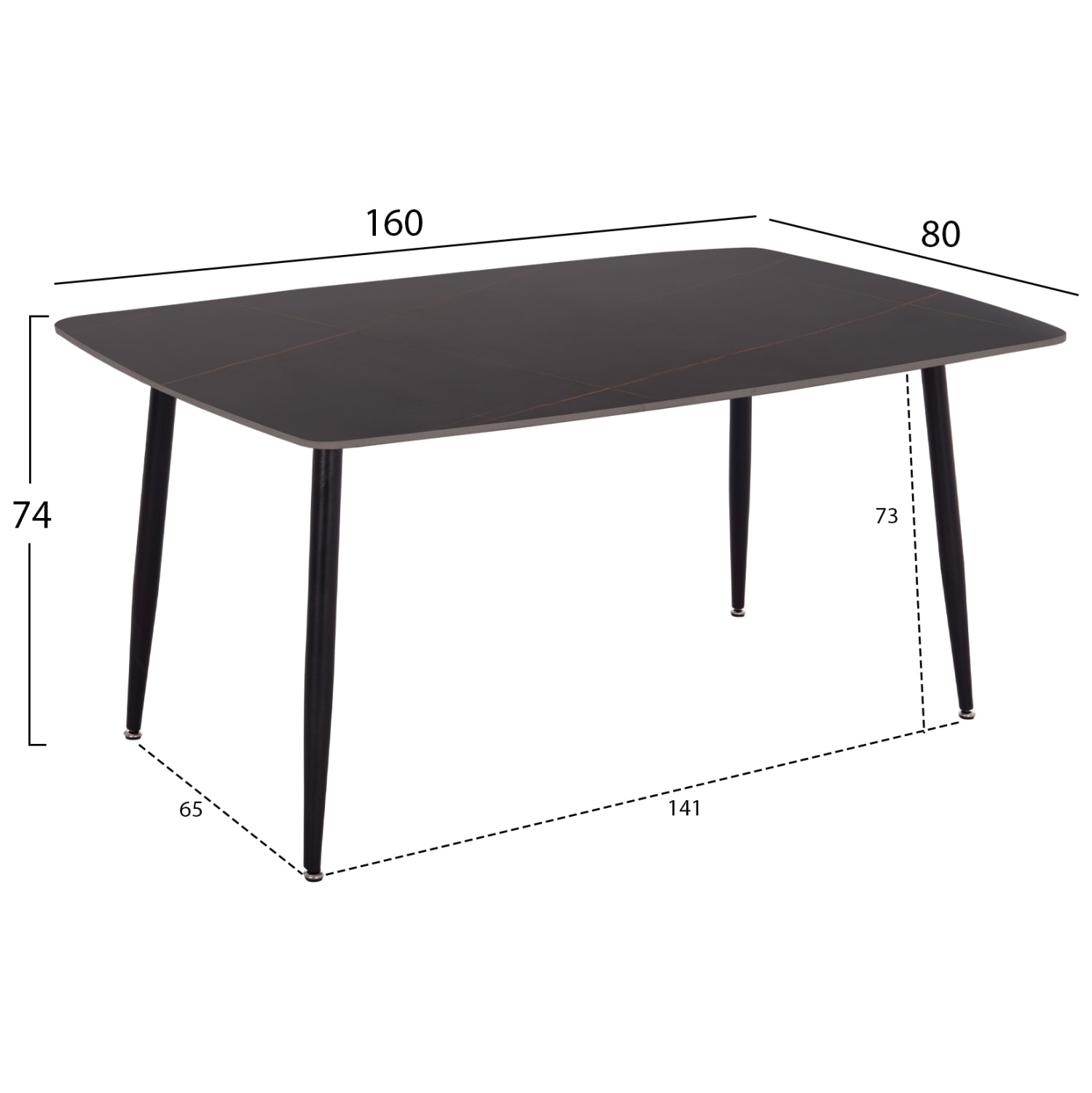 ΣΕΤ ΤΡΑΠΕΖΑΡΙΑΣ 5ΤΜΧ DETTON HM10940.01 ΚΕΡΑΜΙΚΟ TOP--ΥΦΑΣΜΑ ΓΚΡΙ & ΜΕΤΑΛ.ΠΟΔΙΑ ΜΑΥΡΑ