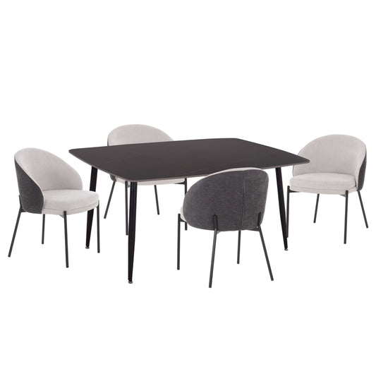 ΣΕΤ ΤΡΑΠΕΖΑΡΙΑΣ 5ΤΜΧ DETTON HM10940.01 ΚΕΡΑΜΙΚΟ TOP--ΥΦΑΣΜΑ ΓΚΡΙ & ΜΕΤΑΛ.ΠΟΔΙΑ ΜΑΥΡΑ