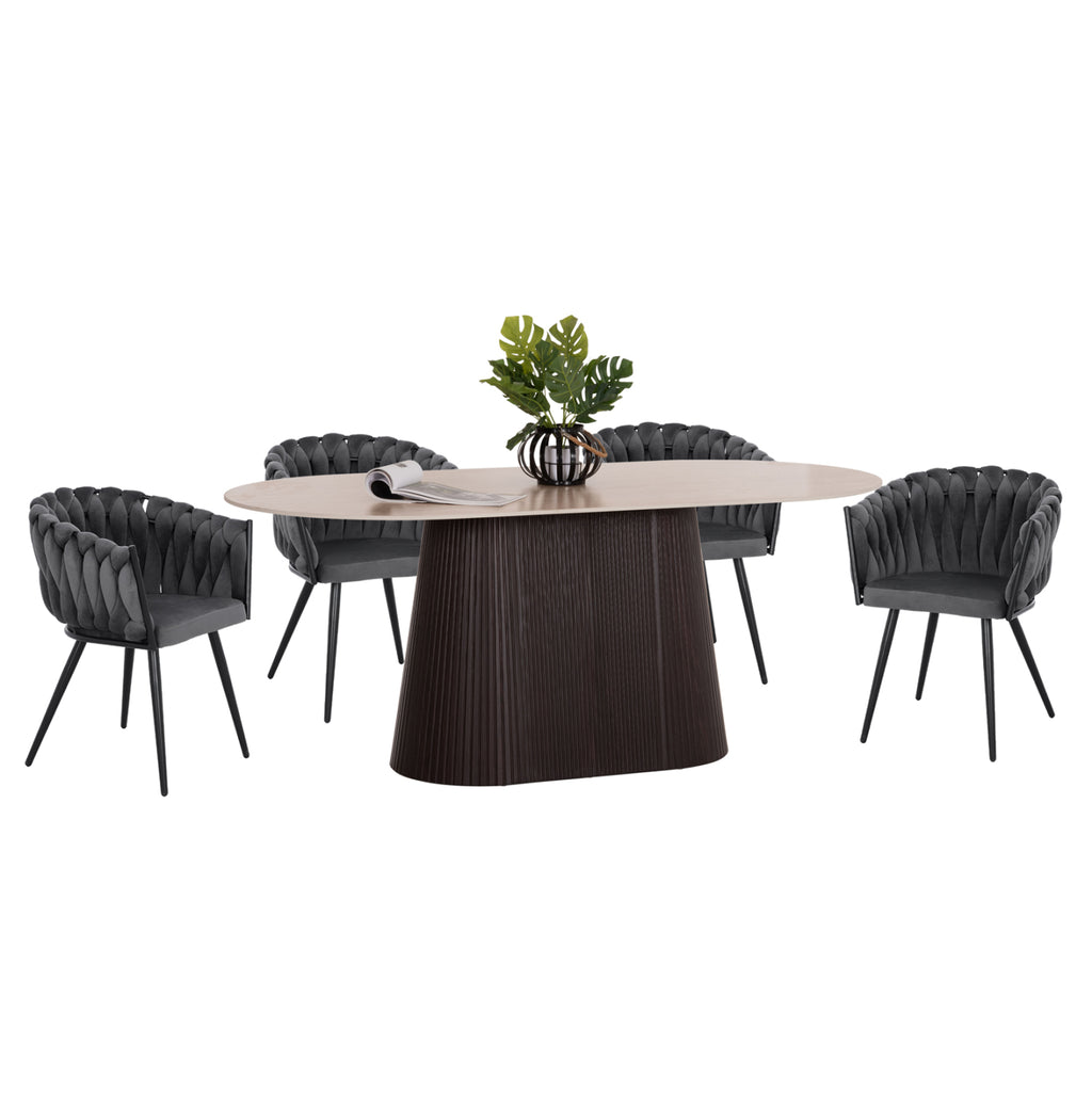 ΣΕΤ ΤΡΑΠΕΖΑΡΙΑΣ 5ΤΜΧ CATER HM12118.01 ΚΕΡΑΜΙΚΟ TOP ΟΒΑΛ--ΓΚΡΙ ΒΕΛΟΥΔΟ