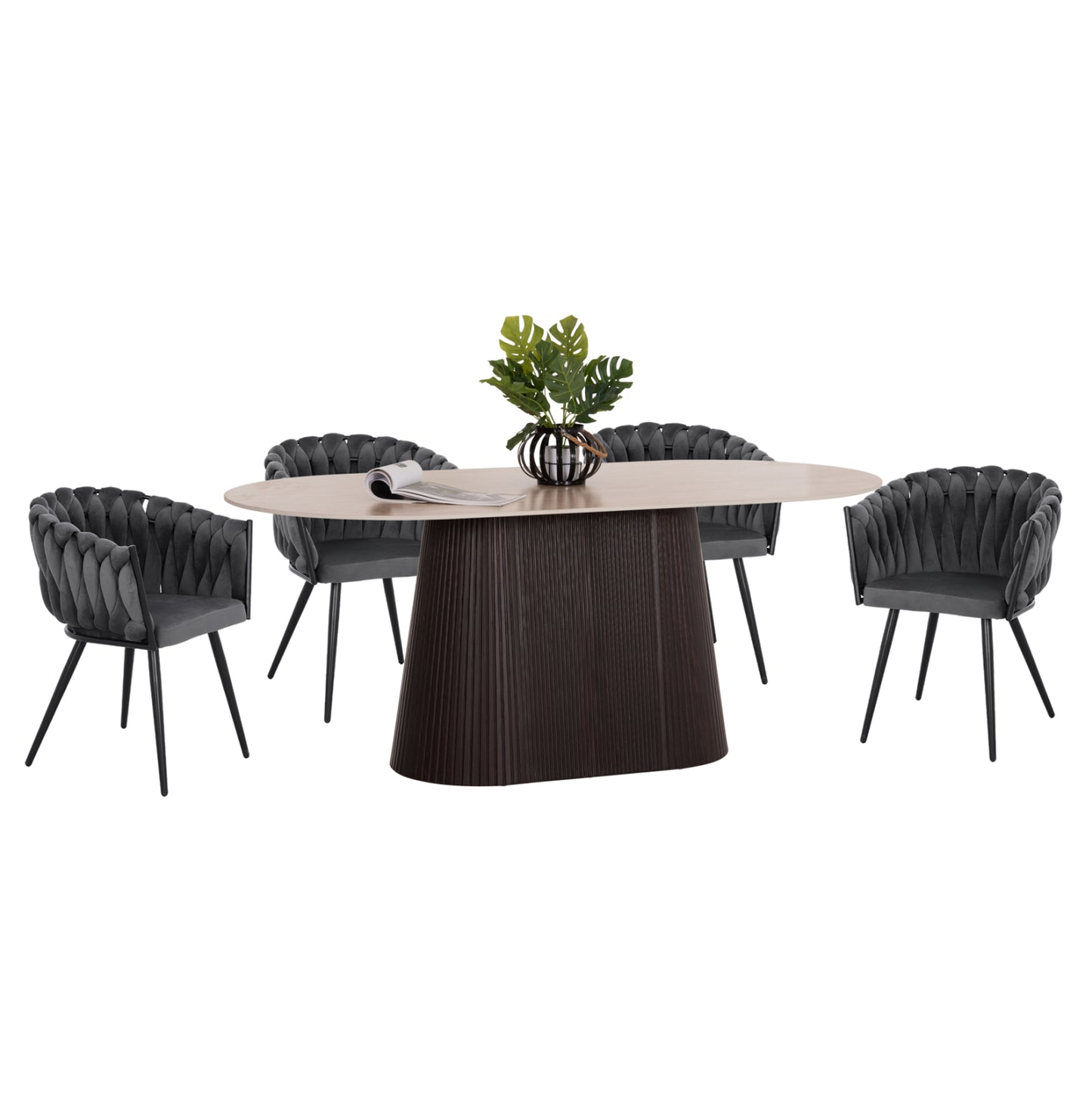 ΣΕΤ ΤΡΑΠΕΖΑΡΙΑΣ 5ΤΜΧ CATER HM12118.01 ΚΕΡΑΜΙΚΟ TOP ΟΒΑΛ--ΓΚΡΙ ΒΕΛΟΥΔΟ