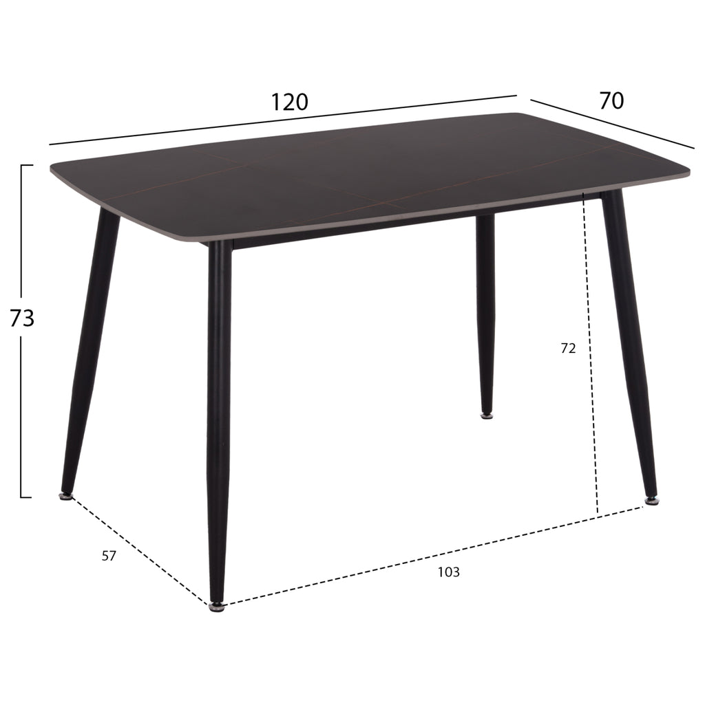 ΣΕΤ ΤΡΑΠΕΖΑΡΙΑΣ 5ΤΜΧ RAVEN HM21068.02 ΚΕΡΑΜΙΚΟ TOP ΜΑΥΡΟ ΜΑΡΜΑΡΟ--ΓΚΡΙ ΥΦΑΣΜΑ