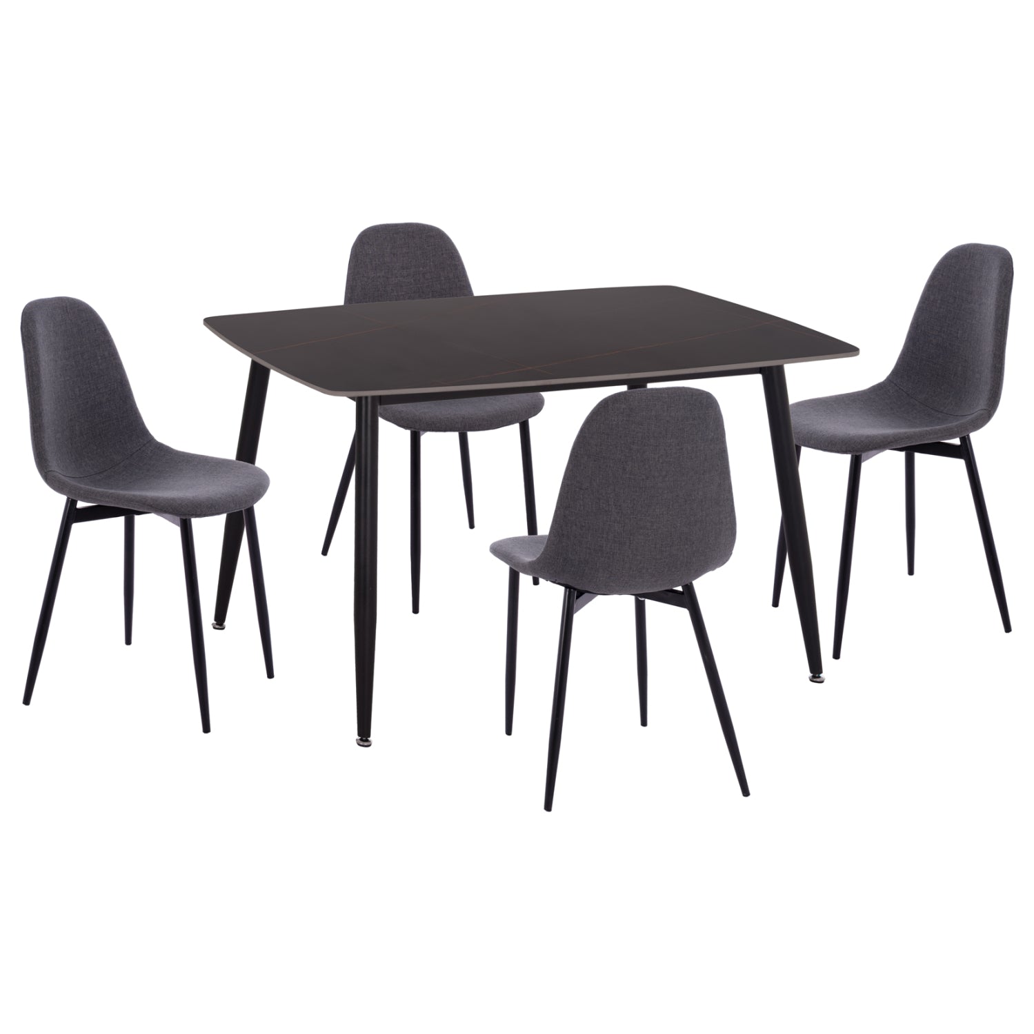 ΣΕΤ ΤΡΑΠΕΖΑΡΙΑΣ 5ΤΜΧ RAVEN HM21068.02 ΚΕΡΑΜΙΚΟ TOP ΜΑΥΡΟ ΜΑΡΜΑΡΟ--ΓΚΡΙ ΥΦΑΣΜΑ