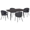ΣΕΤ ΤΡΑΠΕΖΑΡΙΑΣ 5ΤΜΧ RAVEN HM21069.02 ΚΕΡΑΜΙΚΟ TOP ΜΑΥΡΟ ΜΑΡΜΑΡΟ & 4 ΚΑΡΕΚΛΕΣ
