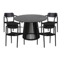 ΣΕΤ ΤΡΑΠΕΖΑΡΙΑΣ 5ΤΜΧ OSLO HM21075.01 ΣΤΡΟΓΓΥΛΟ ΤΡΑΠΕΖΙ Φ120εκ. & 4 ΚΑΡΕΚΛΕΣ-ΜΑΥΡΟ