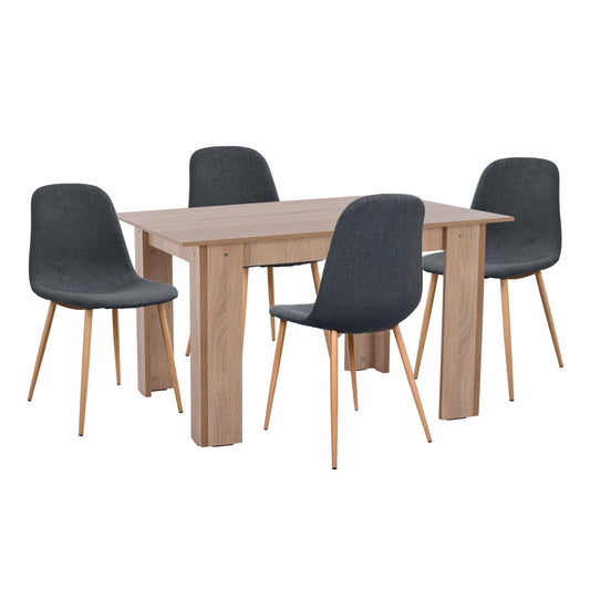 ΣΕΤ ΤΡΑΠΕΖΑΡΙΑΣ 5ΤΜΧ KELVIN HM21117 ΤΡΑΠΕΖΙ ΜΕ ΚΑΡΕΚΛΕΣ ΜΕΤΑΛΛΙΚΕΣ ΜΕ ΥΦΑΣΜΑ