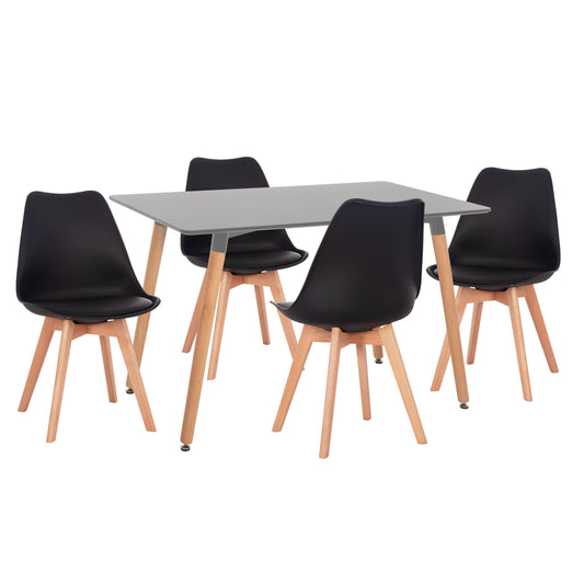 ΣΕΤ ΤΡΑΠΕΖΑΡΙΑΣ 5ΤΜΧ VEGAS HM21185 MDF TOP ΣΕ ΑΝΟΙΧΤΟ ΓΚΡΙ--ΠΟΔΙΑ ΟΞΙΑΣ