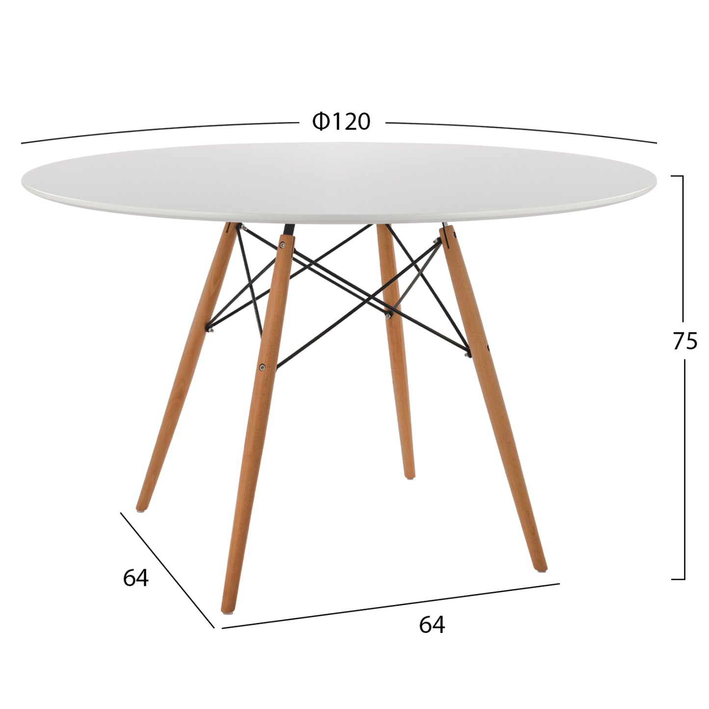 ΣΕΤ ΤΡΑΠΕΖΑΡΙΑΣ 5ΤΜΧ MAGGIE HM21186 MDF TOP & ΠΟΛΥΠΡΟΠΥΛΕΝΙΟ ΣΕ ΛΕΥΚΟ ΧΡΩΜΑ