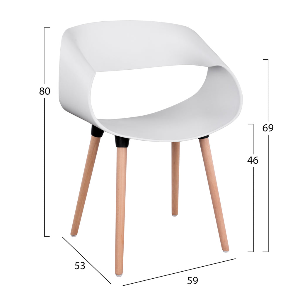 ΣΕΤ ΤΡΑΠΕΖΑΡΙΑΣ 5ΤΜΧ MAGGIE HM21186 MDF TOP & ΠΟΛΥΠΡΟΠΥΛΕΝΙΟ ΣΕ ΛΕΥΚΟ ΧΡΩΜΑ