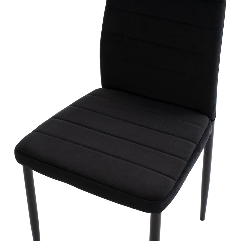 ΣΕΤ ΤΡΑΠΕΖΑΡΙΑΣ 5ΤΜΧ LADY HM21199.04 ΓΥΑΛΙ--ΜΕΤΑΛΛΟ & ΒΕΛΟΥΔΟ ΣΕ ΜΑΥΡΟ