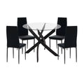 ΣΕΤ ΤΡΑΠΕΖΑΡΙΑΣ 5ΤΜΧ LADY HM21199.04 ΓΥΑΛΙ--ΜΕΤΑΛΛΟ & ΒΕΛΟΥΔΟ ΣΕ ΜΑΥΡΟ