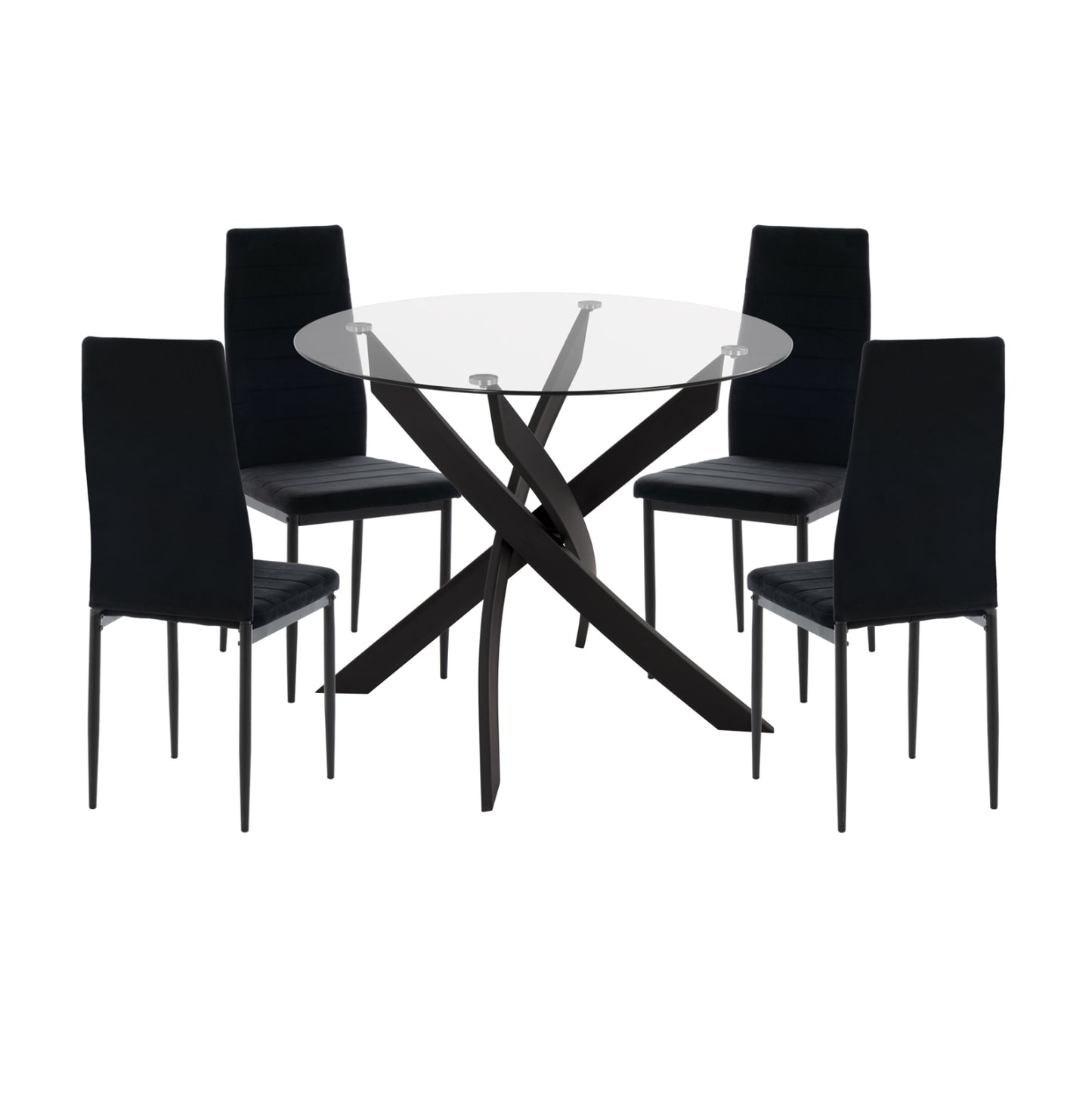 ΣΕΤ ΤΡΑΠΕΖΑΡΙΑΣ 5ΤΜΧ LADY HM21199.04 ΓΥΑΛΙ--ΜΕΤΑΛΛΟ & ΒΕΛΟΥΔΟ ΣΕ ΜΑΥΡΟ