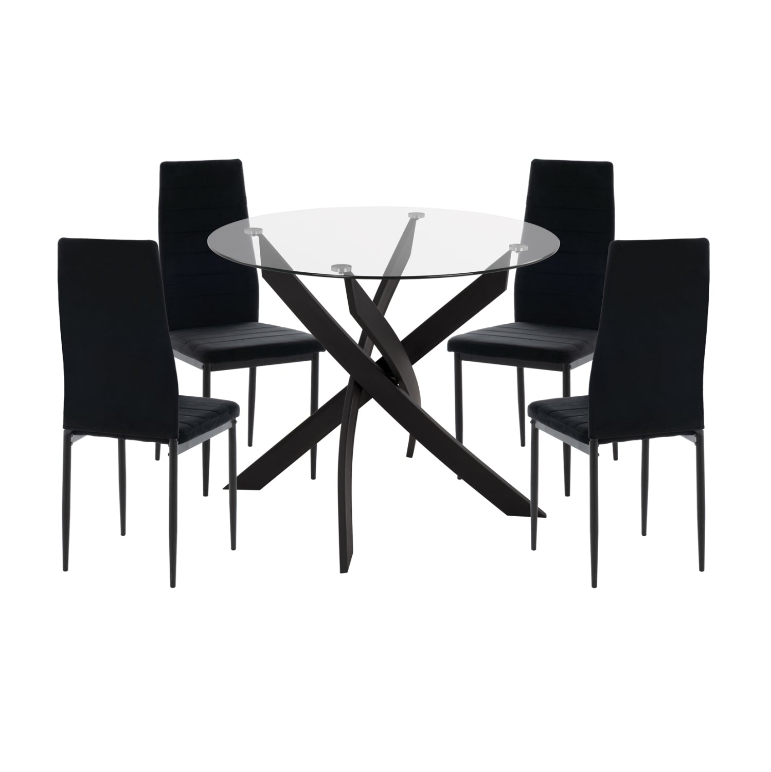 ΣΕΤ ΤΡΑΠΕΖΑΡΙΑΣ 5ΤΜΧ LADY HM21199.04 ΓΥΑΛΙ--ΜΕΤΑΛΛΟ & ΒΕΛΟΥΔΟ ΣΕ ΜΑΥΡΟ