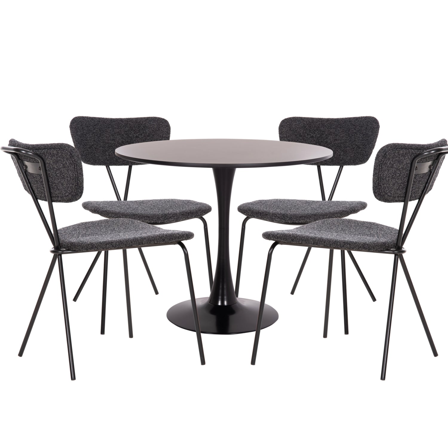 ΣΕΤ ΤΡΑΠΕΖΑΡΙΑΣ 5ΤΜΧ BROLIN HM21200 MDF TOP & ΜΕΤΑΛΛΟ ΜΑΥΡΟ-ΣΚΟΥΡΟ ΓΚΡΙ ΥΦΑΣΜΑ