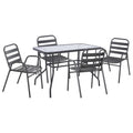 ΣΕΤ ΤΡΑΠΕΖΑΡΙΑΣ 5ΤΜΧ ADAM HM21219 ΚΑΡΕΚΛΕΣ ΜΕΤΑΛΛΙΚΕΣ & ΤΡΑΠΕΖΙ 110x60 ΓΚΡΙ