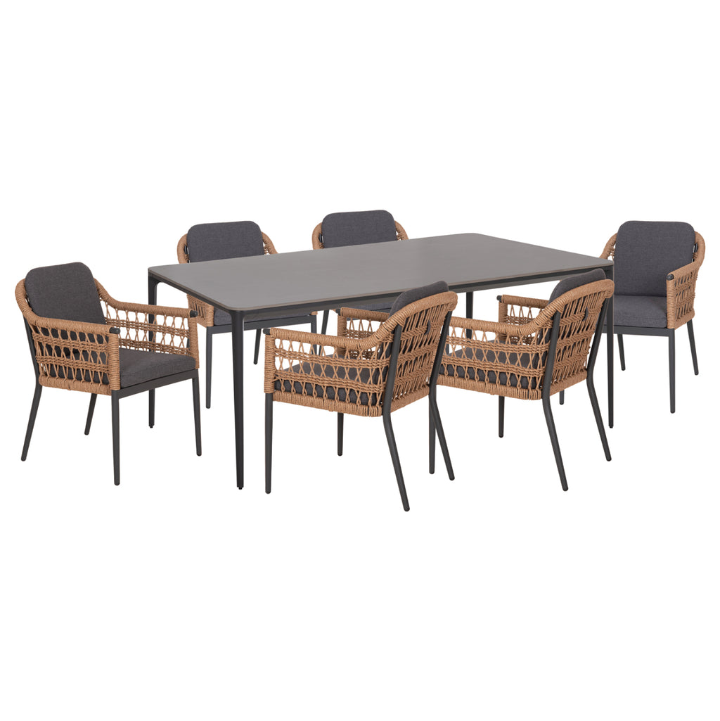 ΣΕΤ ΤΡΑΠΕΖΑΡΙΑΣ 7ΤΜΧ STAD HM10863.01 ΓΚΡΙ ΑΛΟΥΜΙΝΙΟ-SINTERED STONE TOP-OLEFIN
