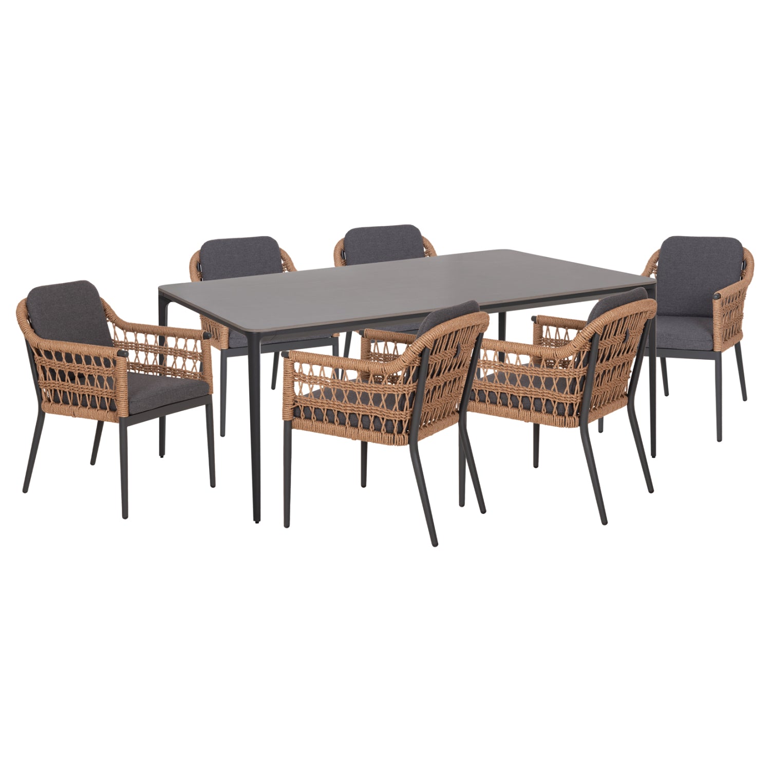 ΣΕΤ ΤΡΑΠΕΖΑΡΙΑΣ 7ΤΜΧ STAD HM10863.01 ΓΚΡΙ ΑΛΟΥΜΙΝΙΟ-SINTERED STONE TOP-OLEFIN