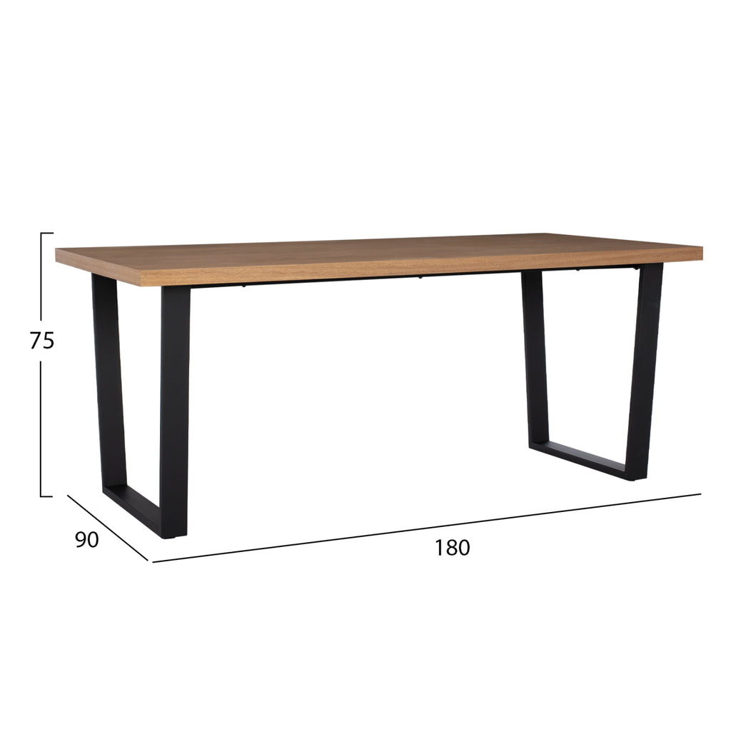 ΣΕΤ ΤΡΑΠΕΖΑΡΙΑΣ 7ΤΜΧ ASTORIA HM10933.02 MDF TOP--ΥΦΑΣΜΑ ΜΠΕΖ/ΚΑΦΕ & ΜΕΤΑΛΛΟ ΜΑΥΡΟ