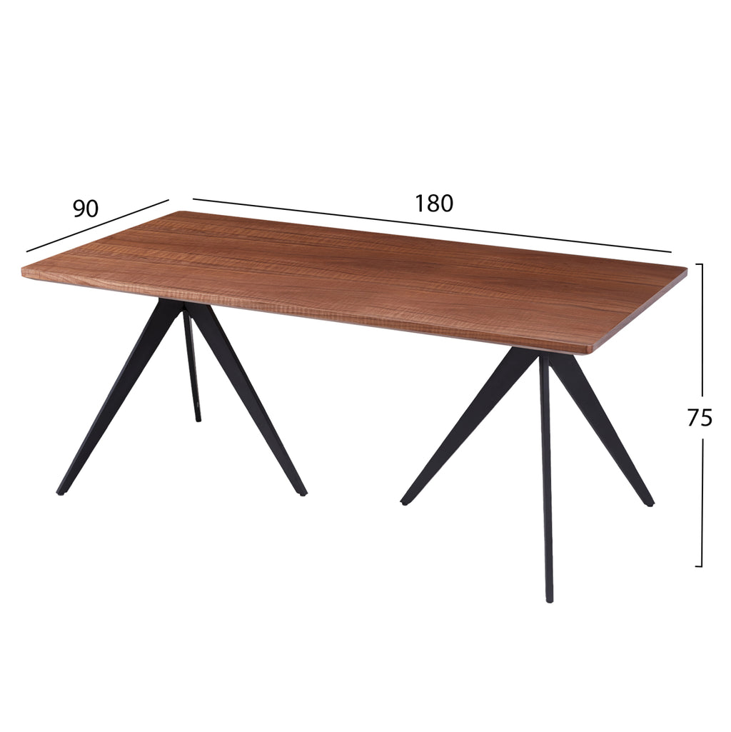 ΣΕΤ ΤΡΑΠΕΖΑΡΙΑΣ 7ΤΜΧ GAFF HM10935.03 MDF TOP ΚΑΡΥΔΙ--ΥΦΑΣΜΑ TAUPE & ΜΕΤΑΛΛΟ ΜΑΥΡΟ