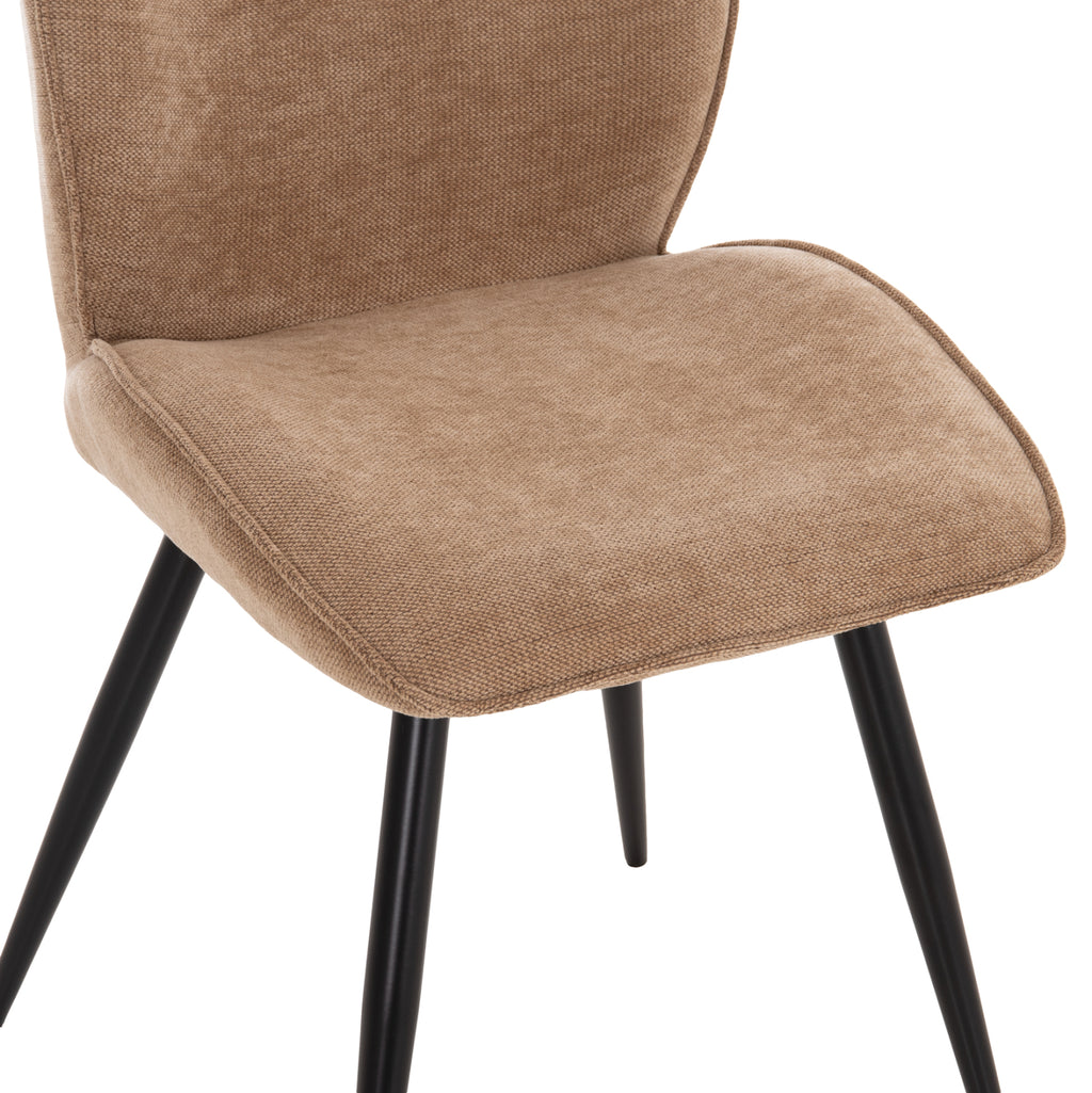 ΣΕΤ ΤΡΑΠΕΖΑΡΙΑΣ 7ΤΜΧ GAFF HM10935.03 MDF TOP ΚΑΡΥΔΙ--ΥΦΑΣΜΑ TAUPE & ΜΕΤΑΛΛΟ ΜΑΥΡΟ