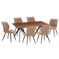 ΣΕΤ ΤΡΑΠΕΖΑΡΙΑΣ 7ΤΜΧ GAFF HM10935.03 MDF TOP ΚΑΡΥΔΙ--ΥΦΑΣΜΑ TAUPE & ΜΕΤΑΛΛΟ ΜΑΥΡΟ