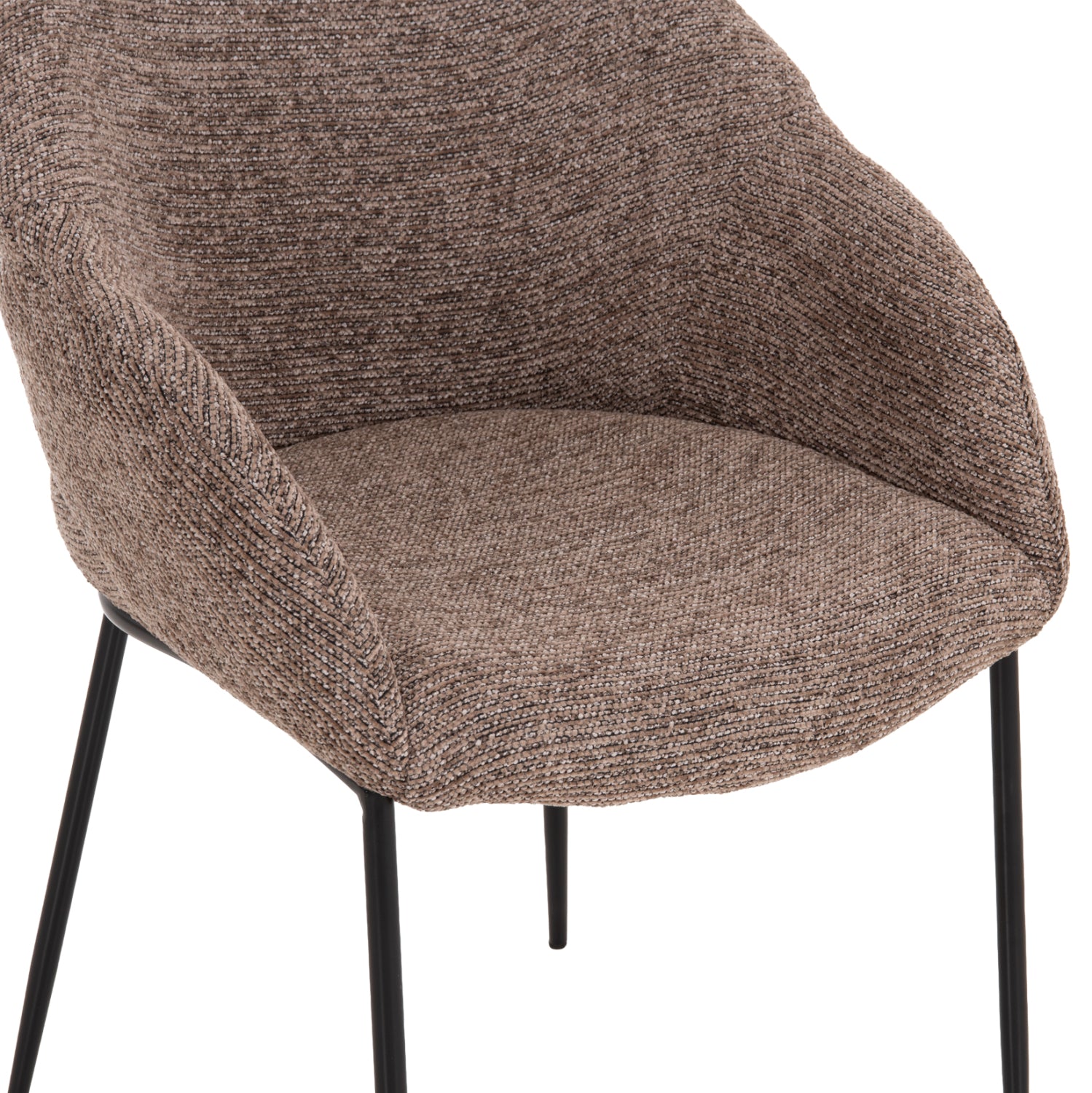 ΣΕΤ ΤΡΑΠΕΖΑΡΙΑΣ 7ΤΜΧ DRENNY HM10936.03 MDF TOP ΚΑΡΥΔΙ--ΥΦΑΣΜΑ TAUPE & ΜΕΤΑΛΛΟ ΜΑΥΡΟ