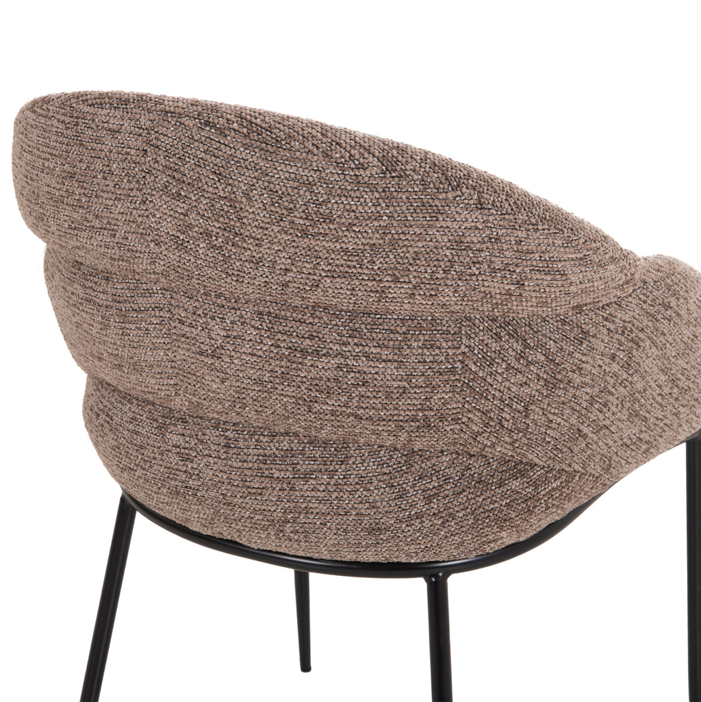 ΣΕΤ ΤΡΑΠΕΖΑΡΙΑΣ 7ΤΜΧ DRENNY HM10936.03 MDF TOP ΚΑΡΥΔΙ--ΥΦΑΣΜΑ TAUPE & ΜΕΤΑΛΛΟ ΜΑΥΡΟ