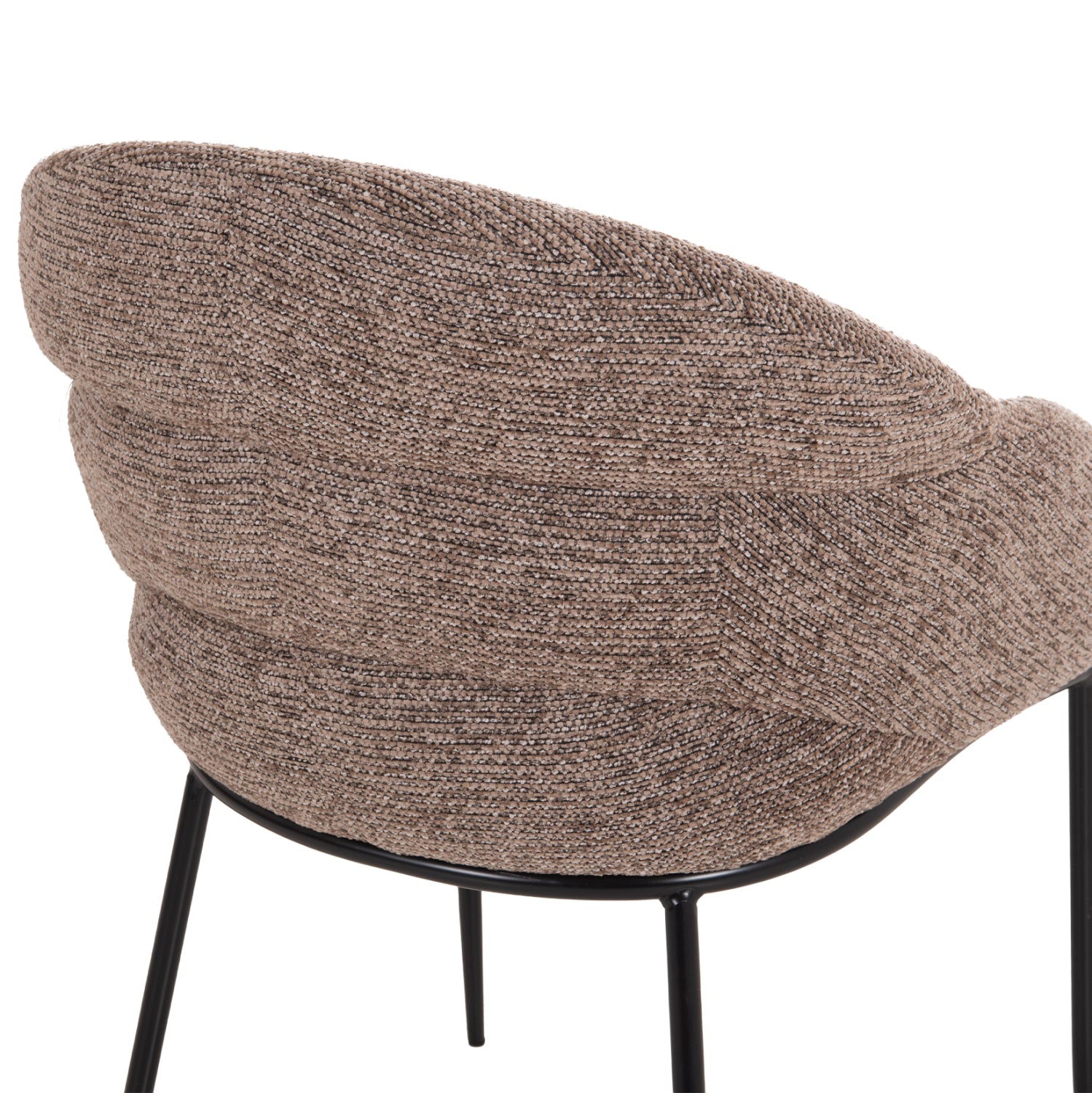 ΣΕΤ ΤΡΑΠΕΖΑΡΙΑΣ 7ΤΜΧ DRENNY HM10936.03 MDF TOP ΚΑΡΥΔΙ--ΥΦΑΣΜΑ TAUPE & ΜΕΤΑΛΛΟ ΜΑΥΡΟ