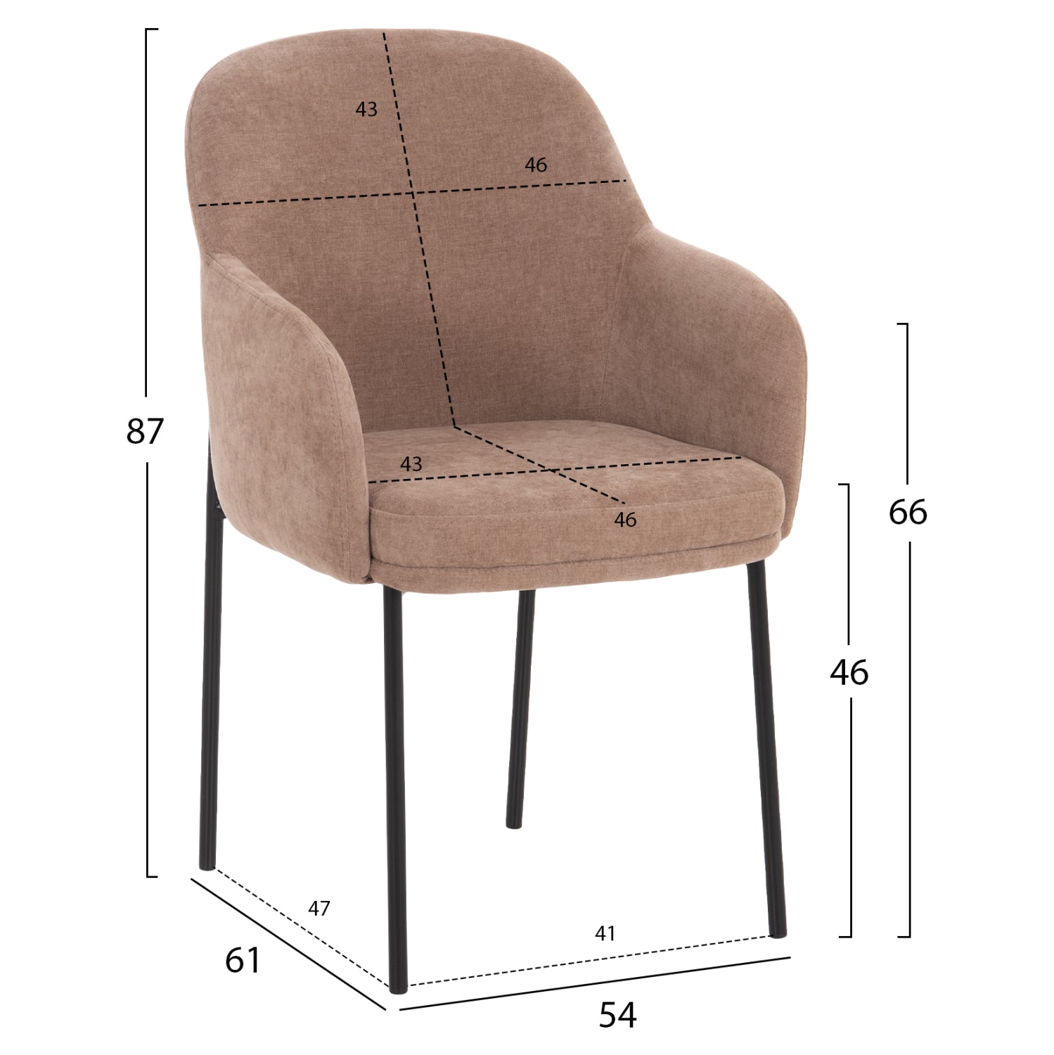 ΣΕΤ ΤΡΑΠΕΖΑΡΙΑΣ 7ΤΜΧ MANIDO HM10949.03 MDF TOP--ΥΦΑΣΜΑ TAUPE & ΜΕΤΑΛΛΟ ΜΑΥΡΟ