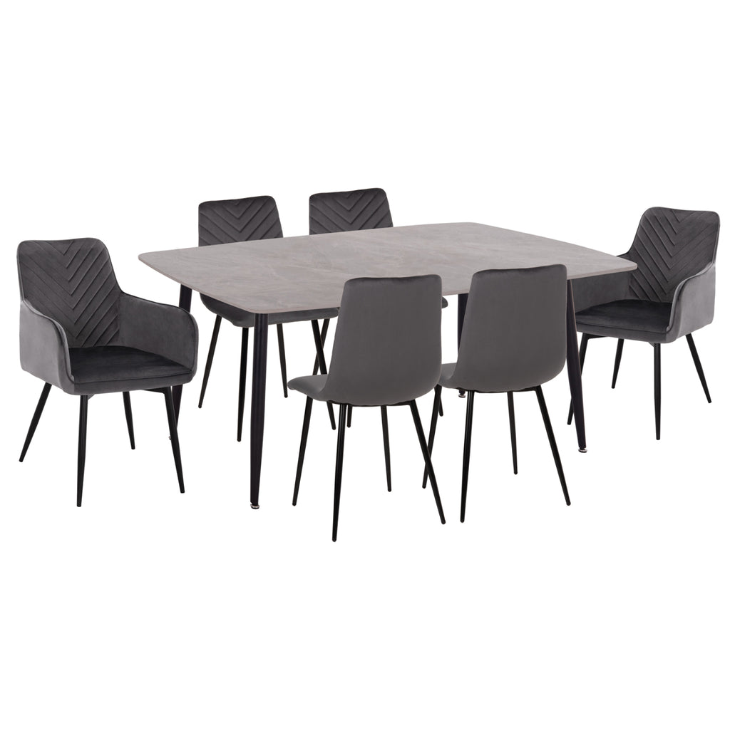 ΣΕΤ ΤΡΑΠΕΖΑΡΙΑΣ 7ΤΜΧ RAVEN HM21070.03 ΚΕΡΑΜΙΚΟ TOP--4 ΚΑΡΕΚΛΕΣ & 2 ΠΟΛΥΘΡΟΝΕΣ ΓΚΡΙ