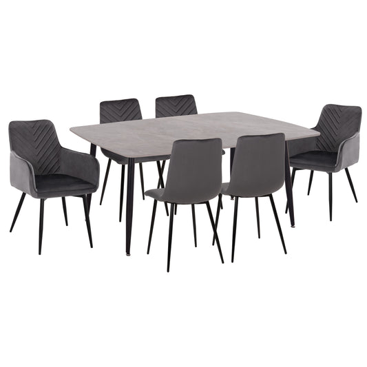 ΣΕΤ ΤΡΑΠΕΖΑΡΙΑΣ 7ΤΜΧ RAVEN HM21070.03 ΚΕΡΑΜΙΚΟ TOP--4 ΚΑΡΕΚΛΕΣ & 2 ΠΟΛΥΘΡΟΝΕΣ ΓΚΡΙ