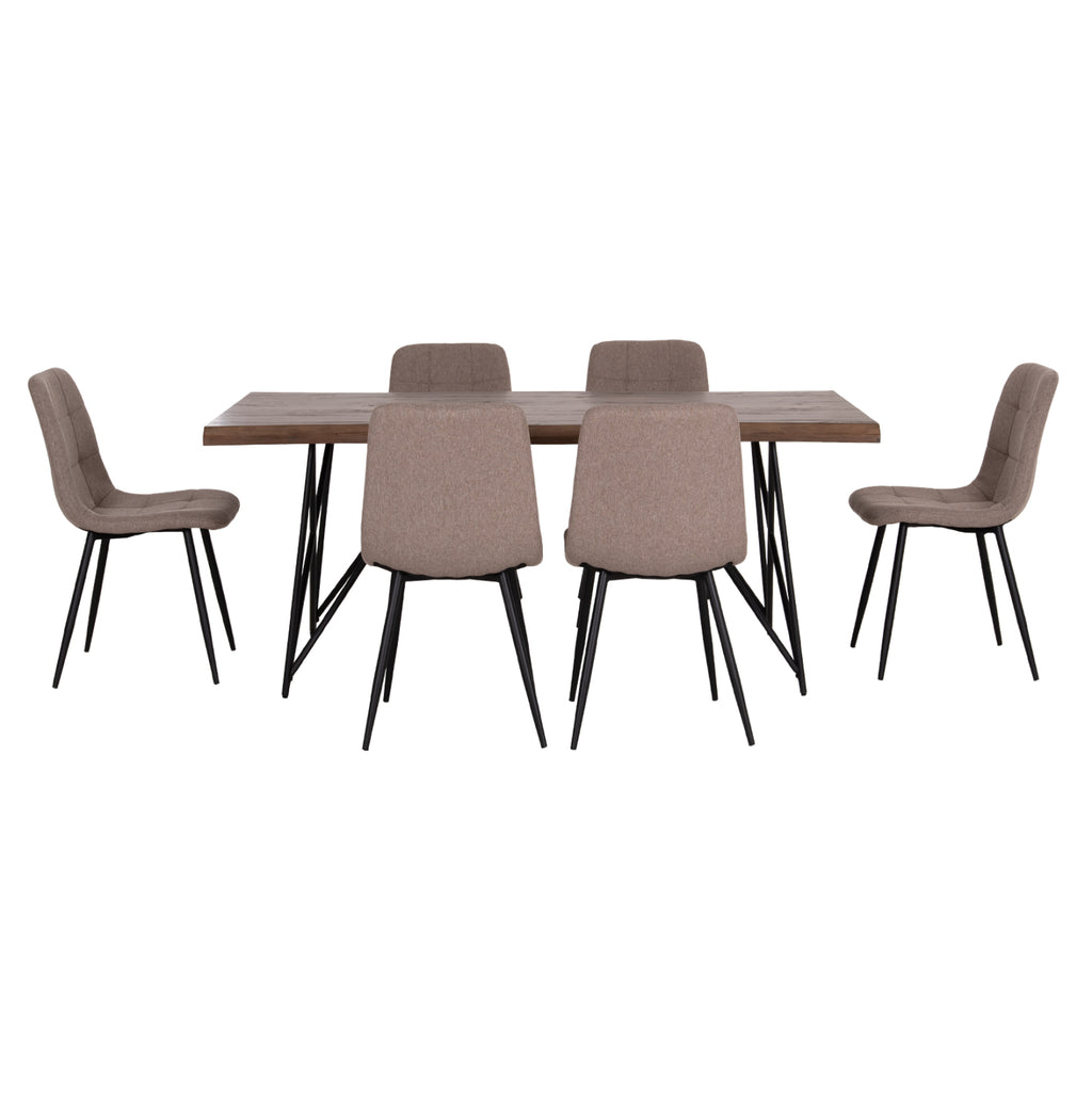 ΣΕΤ ΤΡΑΠΕΖΑΡΙΑΣ 7ΤΜΧ VIGOR HM21355 ΤΡΑΠΕΖΙ 180x90εκ ΜΕ 6 ΚΑΡΕΚΛΕΣ