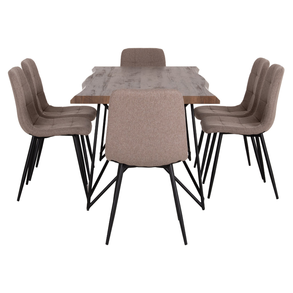 ΣΕΤ ΤΡΑΠΕΖΑΡΙΑΣ 7ΤΜΧ VIGOR HM21355 ΤΡΑΠΕΖΙ 180x90εκ ΜΕ 6 ΚΑΡΕΚΛΕΣ