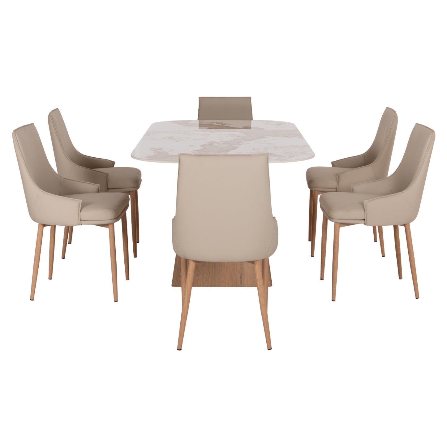 ΣΕΤ ΤΡΑΠΕΖΑΡΙΑΣ 7ΤΜΧ NORDU HM21359 ΚΕΡΑΜΙΚΟ TOP/MDF ΒΑΣΗ--PU ΚΡΕΜ/ΜΕΤΑΛ.ΠΟΔΙΑ