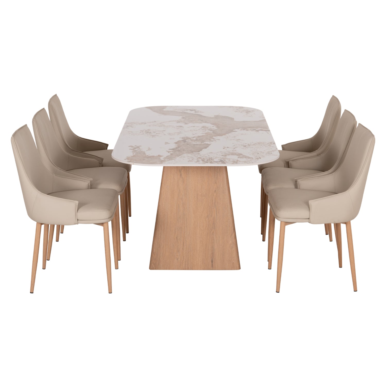 ΣΕΤ ΤΡΑΠΕΖΑΡΙΑΣ 7ΤΜΧ NORDU HM21359 ΚΕΡΑΜΙΚΟ TOP/MDF ΒΑΣΗ--PU ΚΡΕΜ/ΜΕΤΑΛ.ΠΟΔΙΑ